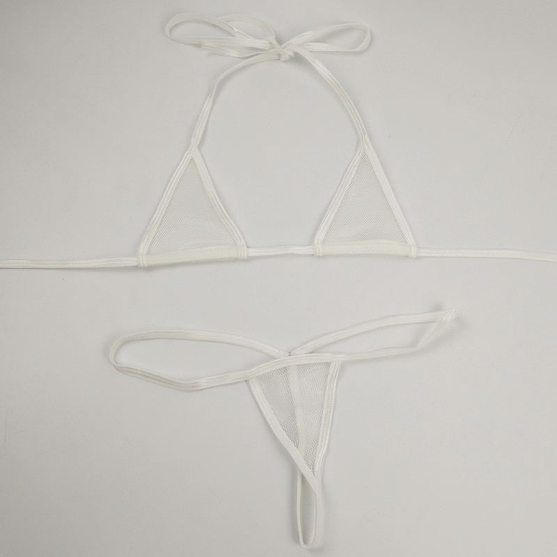 Transparent See Through Mini Micro Bikini Bathingsuit Women's Extreme Hot Sexy Erotic Lingerie Underwear Set Nightwear Costumes Y190601 - view 6
