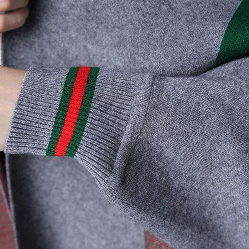 Danjeaner Winter Cashmere Tassel Wraps Classic England Style Striped Knitted Sweaters Women Batwing Sleeve Streetwear Cardigans LY191217
