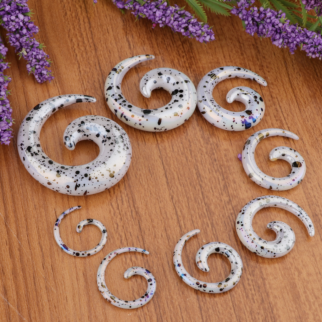 8x Acrylic Spiral Snail Ear Gauges Plugs Tunnels Expander Stretching Kit