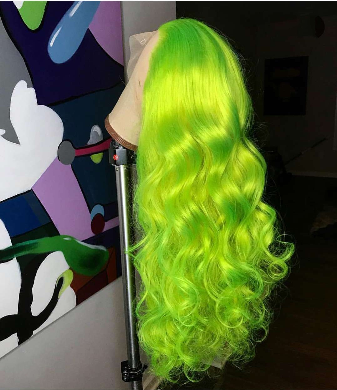28inches Long lace front synthetic wigs green wig body wave wigs Brazilian Hair synthetic lace front wig heat resistant for black women