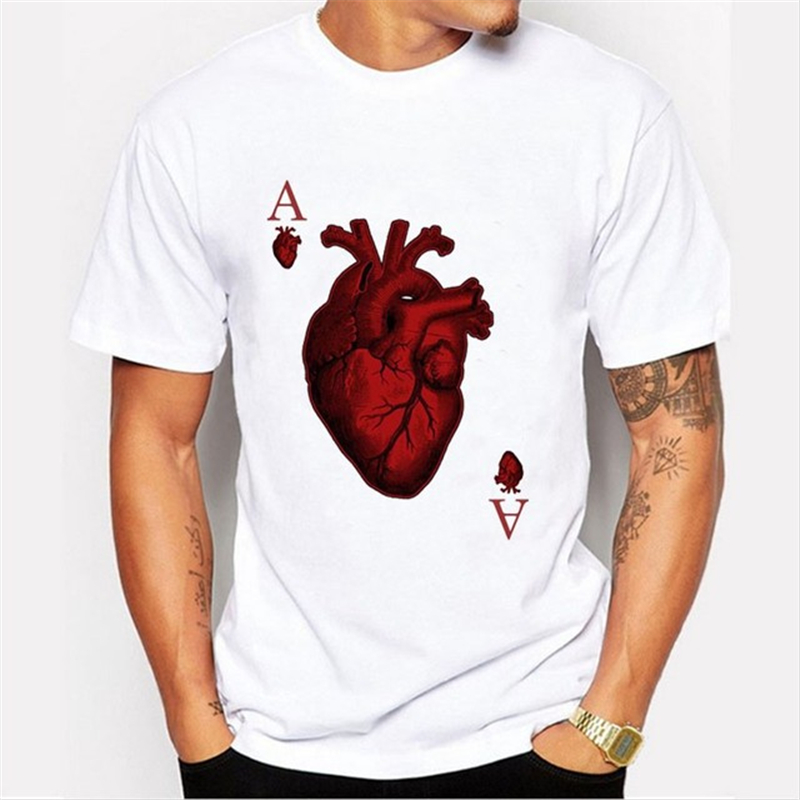 2019 Casual Men's shirt Poker Heart Printed T-Shirt Men's T-Shirt Europe And United States Short-Sleeved Round Collar T-shirt, White;black
2019 Casual Men's shirt Poker Heart Printed T-Shirt Men's T-Shirt Europe And United States Short-Sleeved Round Collar T-shirt, White;black