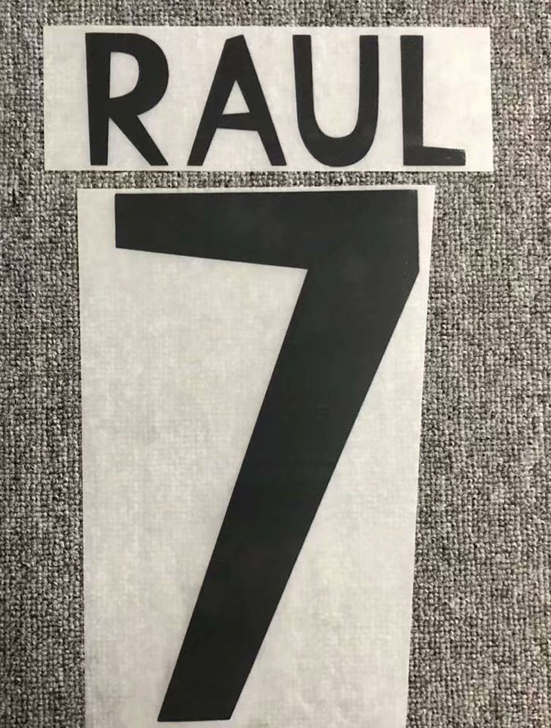 Sport Cap Headwears 1998-2000 Retro #7 Raul #14 Guti #3 R.Carlos Nameset Printing Iron On Transfer Badge Baseball Slide Mitt