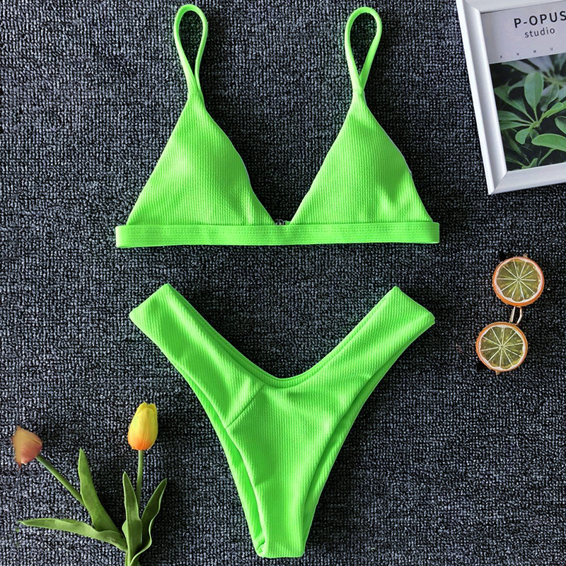 Sexy Neon Green Ribbed Bikini 2020 Women Swimwear Female Swimsuit Two-pieces Bikini set With V Shaped Bottom Bather Bathing Suit, B144silver
Sexy Neon Green Ribbed Bikini 2020 Women Swimwear Female Swimsuit Two-pieces Bikini set With V Shaped Bottom Bather Bathing Suit, B144silver