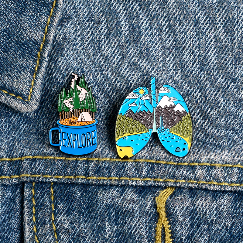 Lapel Pins EXPLORE Nature Enamel Adventure Mountain Forest Lake Earth Lung Cup Brooches And Pins Cartoon Jewelry For Outdoorsy Gifts, Gray
Lapel Pins EXPLORE Nature Enamel Adventure Mountain Forest Lake Earth Lung Cup Brooches And Pins Cartoon Jewelry For Outdoorsy Gifts, Gray