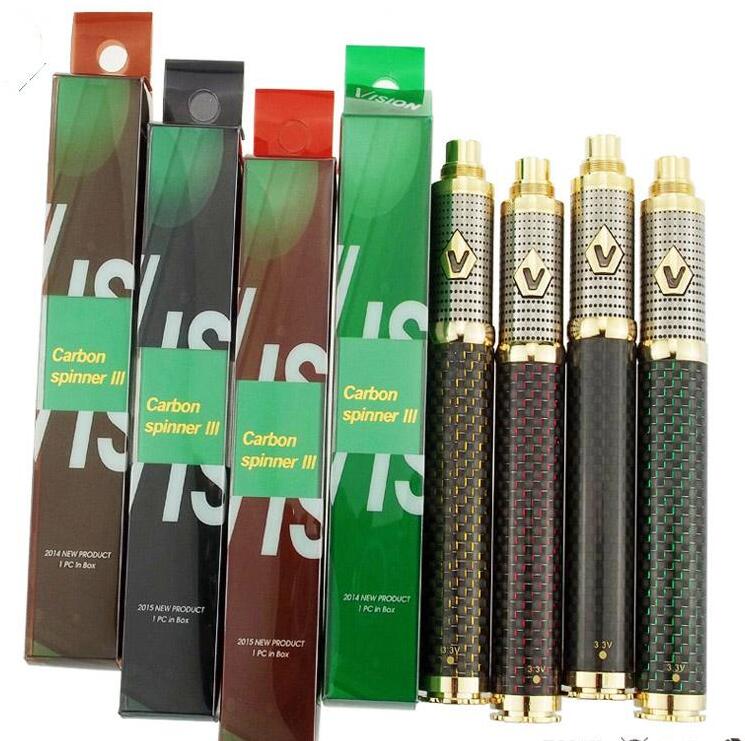 1650mAh Carbon Vision Spinner 3 Battery E Cigarette Vape Pen 510 Thread Voltage Adjustable Batteries Fit 510 Atomizers 4 Colors Available
1650mAh Carbon Vision Spinner 3 Battery E Cigarette Vape Pen 510 Thread Voltage Adjustable Batteries Fit 510 Atomizers 4 Colors Available
