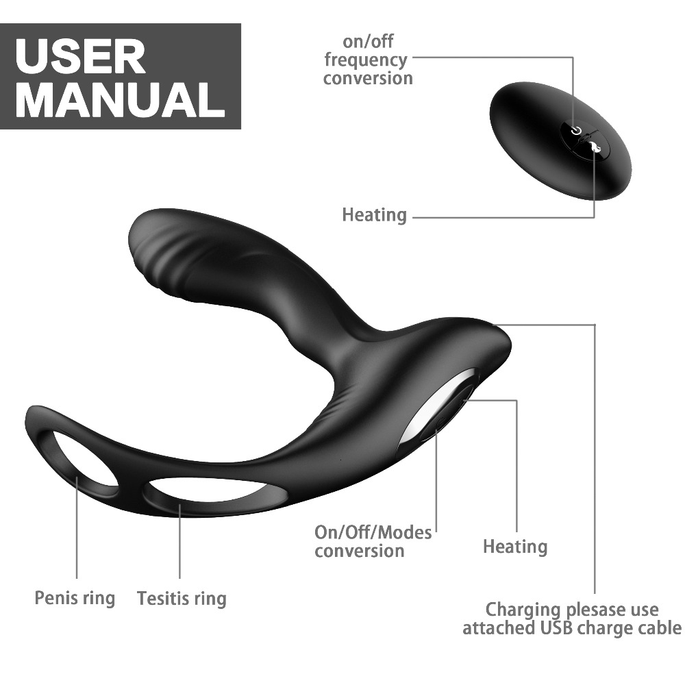 10 Speeds Wireless Remote Anal Vibrator Anal Plug Heating Prostate Massager With Delay Ring Anal Sex Toys Vibrating Butt Plug Y191028 - view 6
