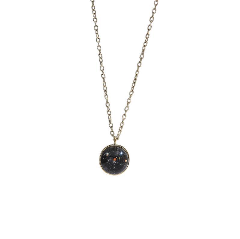 Glass Luminous Star Series Planet Necklace Crystal Cabochon Pendant Glow In The Darkness Necklaces Jewelry free shipping