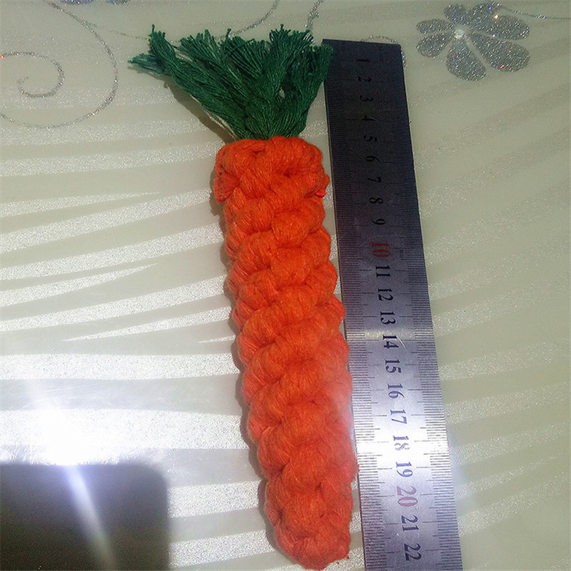 New Carrot Dog Cat Cotton Imitate Braided Weaved Bone Rope Knot Toy Pet Teeth Resistant to bite Toys dc429