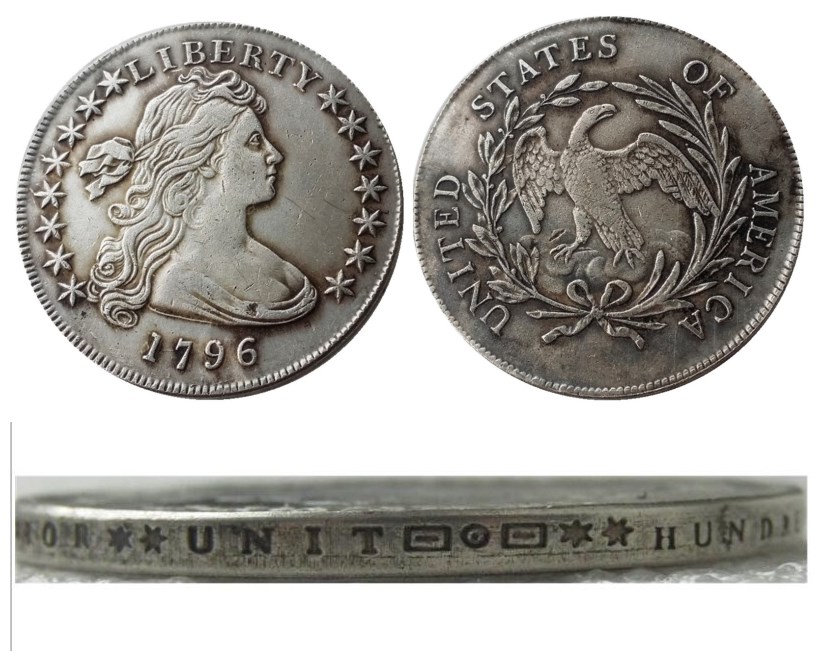 US 1796 Draped Bust Dollar Small Eagle Silver Plated Copy Coins metal craft dies manufacturing factory Price
US 1796 Draped Bust Dollar Small Eagle Silver Plated Copy Coins metal craft dies manufacturing factory Price