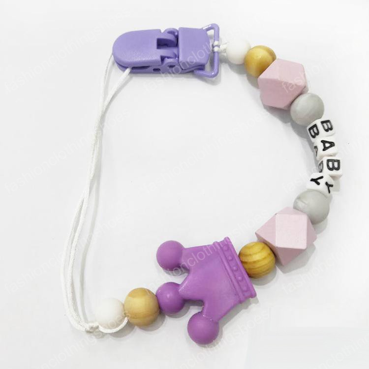 2019 Hot Sale Baby Pacifier Holders Newborn Pacifier Clips Prevent falling Infant Cartoon Gutta percha Clips For Baby