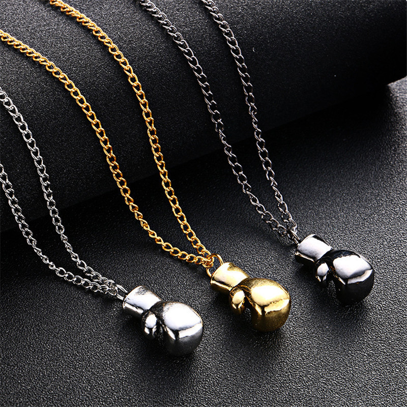 Fashion- Fashion Lovely Mini Boxing Glove Necklace Boxing Match Jewelry Cool Pendant For Men Boys