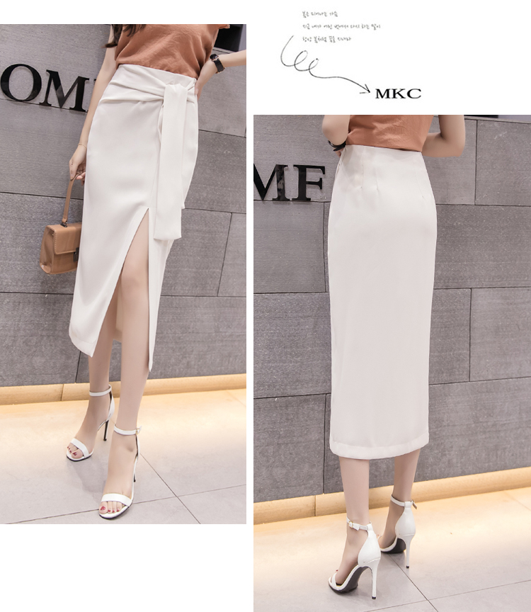 New womens high waist korean fashion lacing bow patchwork sexy vent jag maxi long pencil skirt plus size S M L XL