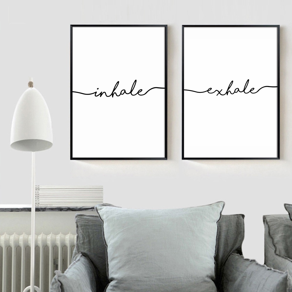 Black White Inhale Exhale Quote Poster Prints Minimalist Wall Art Picture Canvas Painting Line Letters Nordic Decoration No Frame
Black White Inhale Exhale Quote Poster Prints Minimalist Wall Art Picture Canvas Painting Line Letters Nordic Decoration No Frame
