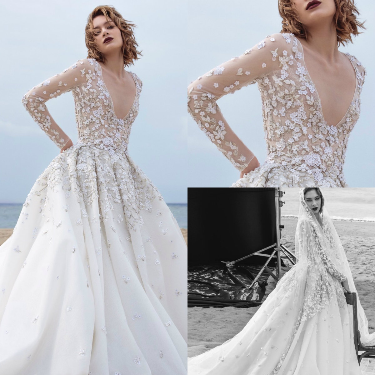 2020 Long Sleeve Wedding Dresses A Line Deep V Neck Sweep Train Bohemian Boho Wedding Dress Custom Made Garden Robes De Mariée, Light yellow
2020 Long Sleeve Wedding Dresses A Line Deep V Neck Sweep Train Bohemian Boho Wedding Dress Custom Made Garden Robes De Mariée, Light yellow
