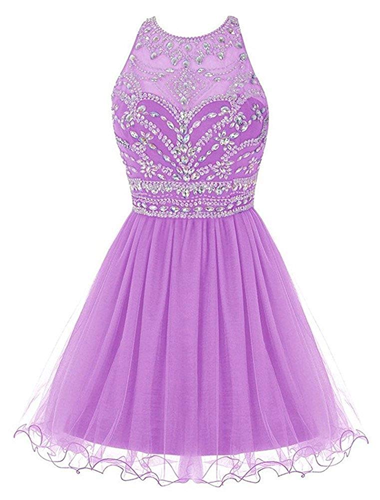 2019 New Chiffon Short Homecoming Dresses Halter Neck Bling Beaded Mini Prom Party Gowns 100% Real Photo QC1339