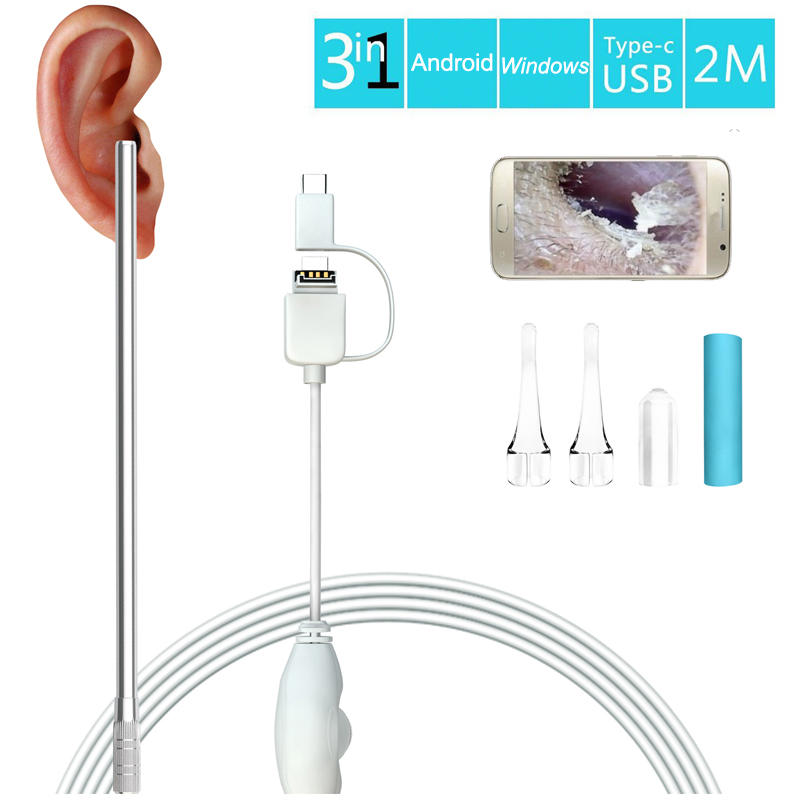 3-in-1 USB&Android&Type-c Ear Cleaning Endo-scope HD Visual Ear Spoon Multifunctional Earpick With Camera Ear Health Care Cleaning Tool 
3-in-1 USB&Android&Type-c Ear Cleaning Endo-scope HD Visual Ear Spoon Multifunctional Earpick With Camera Ear Health Care Cleaning Tool