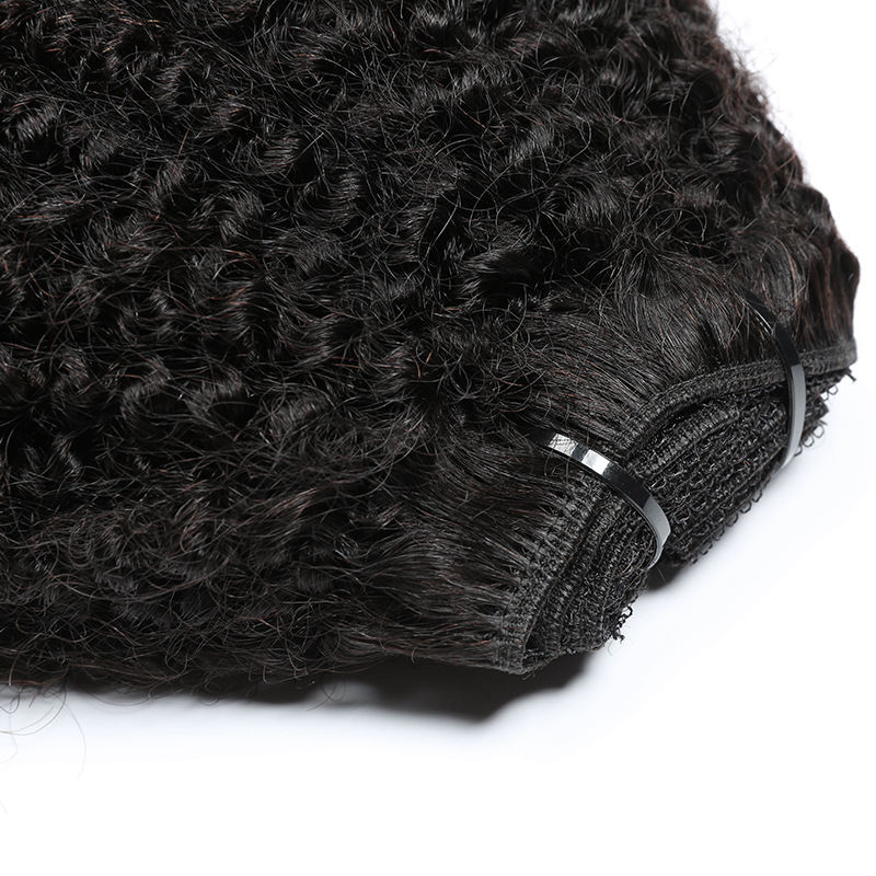 Curly in Extension Human 3C 4A Clip Ins Full Head for Women Brazilian Remy Hair Natural Color