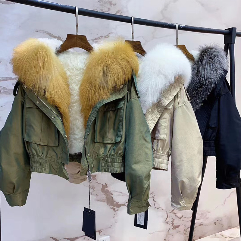 Janveny 2020 Luxury Women' Detachable Real Durable Lamb Fur Line Natural Fur Hooded Short Female Parka Bomber Jacket, Army green
Janveny 2020 Luxury Women' Detachable Real Durable Lamb Fur Line Natural Fur Hooded Short Female Parka Bomber Jacket, Army green