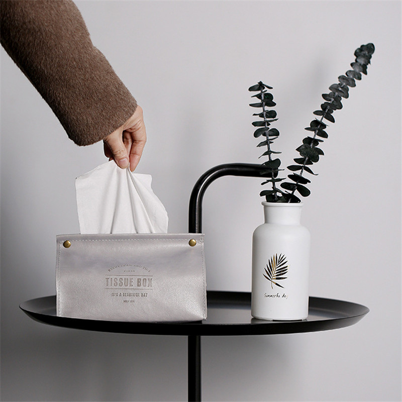 Tissue Box Ins Style Pink Leather Creative Soft Tissue Container Home Desktop Table Decoration