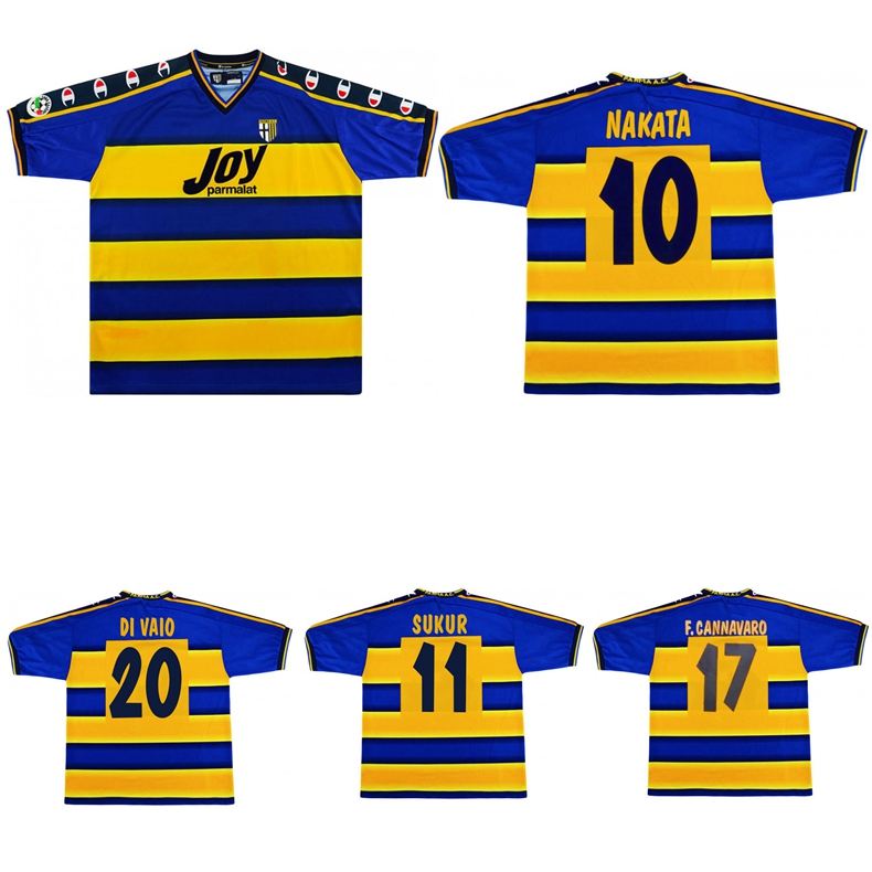 2001 2002 Parma home retro soccer jersey 01 02 NAKATA SUKUR Cannavaro Di Vaio Micoud Almeyda vintage classic old football shirt, Home jersey
2001 2002 Parma home retro soccer jersey 01 02 NAKATA SUKUR Cannavaro Di Vaio Micoud Almeyda vintage classic old football shirt, Home jersey