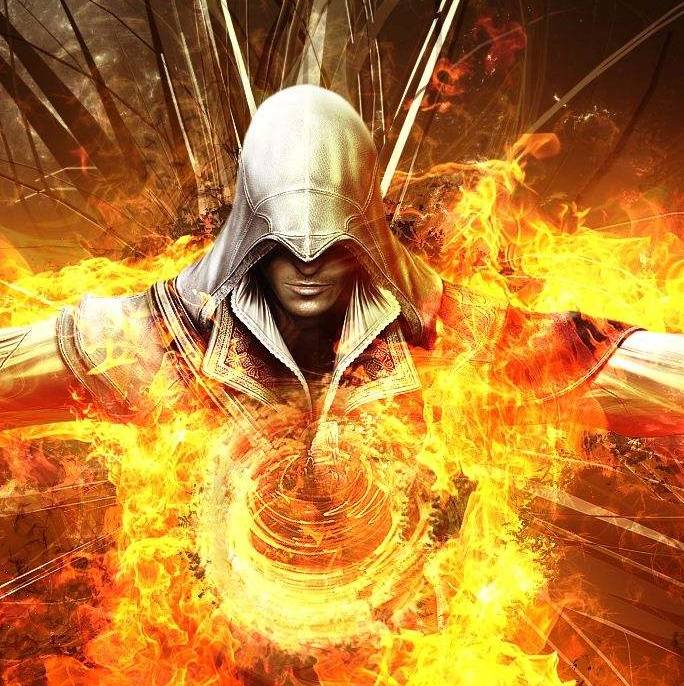 5pcs/set Unframed Fired Man Game Poster Assassin's Creed Oil Painting On Canvas Giclee Wall Art Painting Art Picture For Home