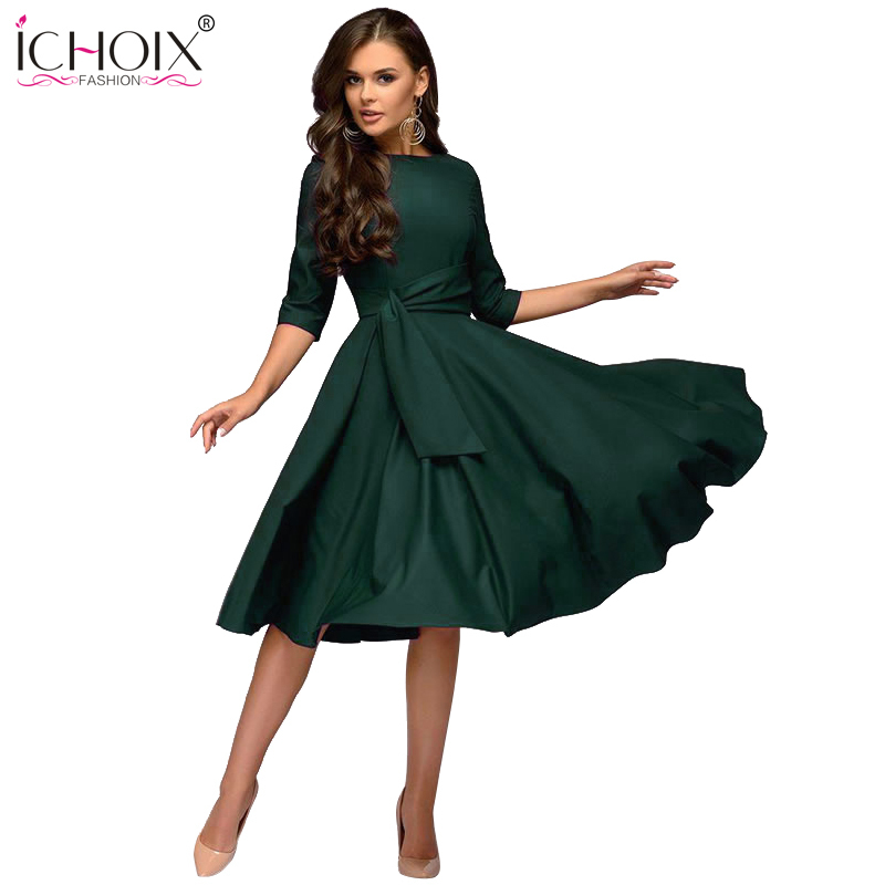 Ichoix Women Clothes 2019 Fashion Autumn Winter Dress Sexy Party Dress Elegant Tube Long Sleeve Ladies Dresses Vestidos De Festa Y190514