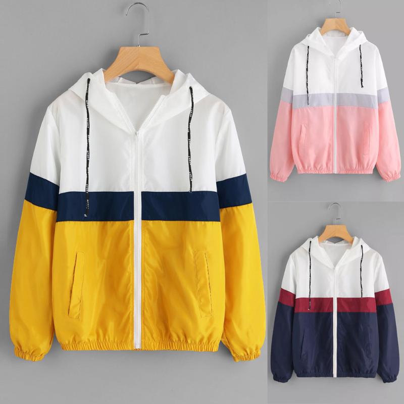 Women 2018 Long Sleeve Patchwork Thin Skinsuits Hooded Zipper Pockets Sport Coat Spring Autumn Outerwear Female W510, Yellow
Women 2018 Long Sleeve Patchwork Thin Skinsuits Hooded Zipper Pockets Sport Coat Spring Autumn Outerwear Female W510, Yellow
