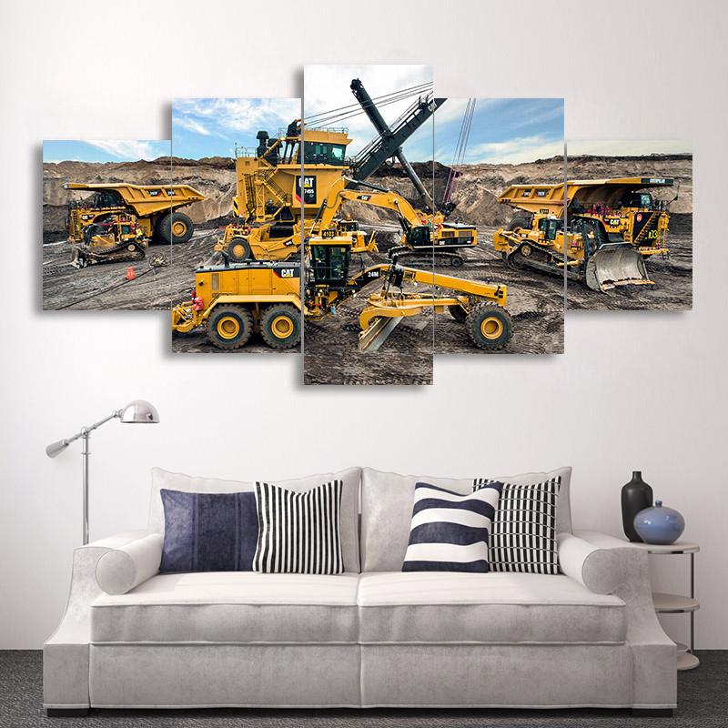 5 piece canvas On Farm Tractor Canvas picture painting decor print poster wall art Living room background decoration Hd canvas painting