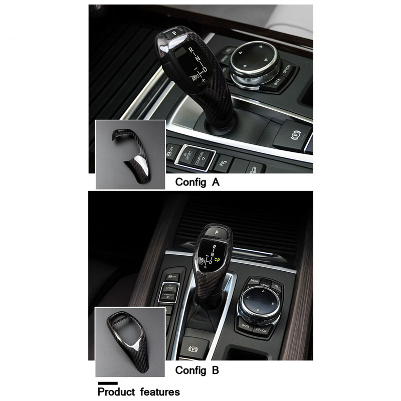 For bmw f15 f16 Carbon Fiber Stickers Decorative Cover trim Strip for Car Control Gear Shift Panel x5 x6 2014-2017