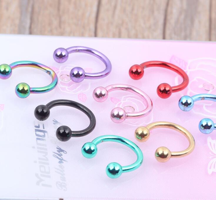Colorful Steel Horseshoe Nose Septum Rings Ear Rings Body Piercing Nariz Jewelry Piercng GD141