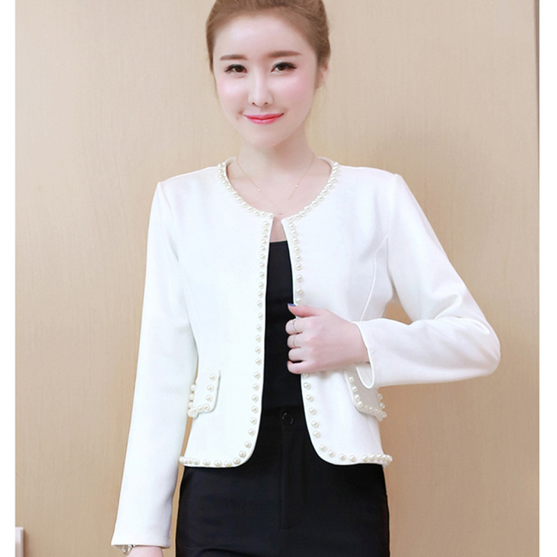 Women Autumn Pearls Jackets And Coats Solid Korean Pink White Black O-Neck Short Coat Plus Size Long Sleeve Cropped Jackets
Women Autumn Pearls Jackets And Coats Solid Korean Pink White Black O-Neck Short Coat Plus Size Long Sleeve Cropped Jackets