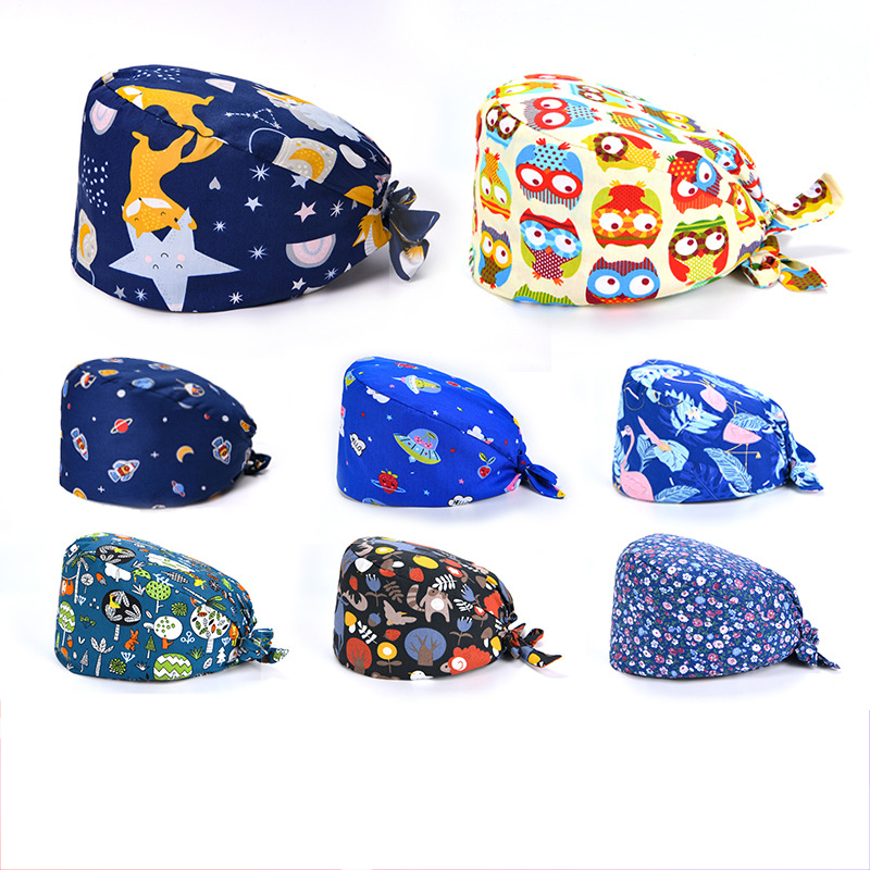 Surgical female doctor cotton printing operating room cap stomatology plus button cap ICU nurse cap, 11
Surgical female doctor cotton printing operating room cap stomatology plus button cap ICU nurse cap, 11
