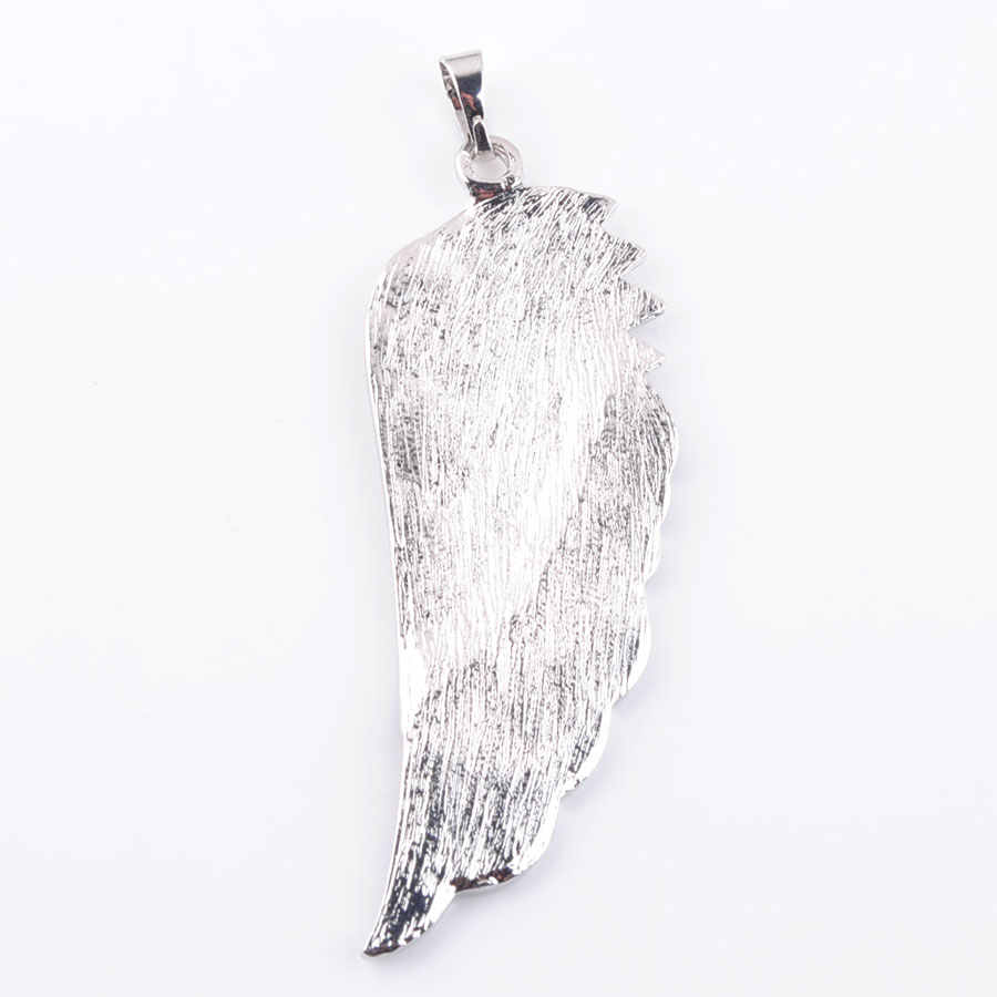WOJIAER Stainless Steel Angel Wing for Men Women Pendant Rainbow Enamel Beads Vintage Silver European Fashion Charm Jewelry DBN375