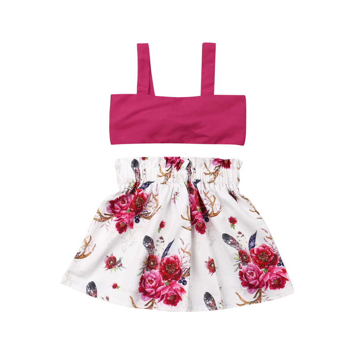 Newborn Kid Baby Girl clothes 2019 round neck sleeveless Pink bow Top Floral Skirts Toddler cotton Outfit baby skirt set 0-4T, White
Newborn Kid Baby Girl clothes 2019 round neck sleeveless Pink bow Top Floral Skirts Toddler cotton Outfit baby skirt set 0-4T, White