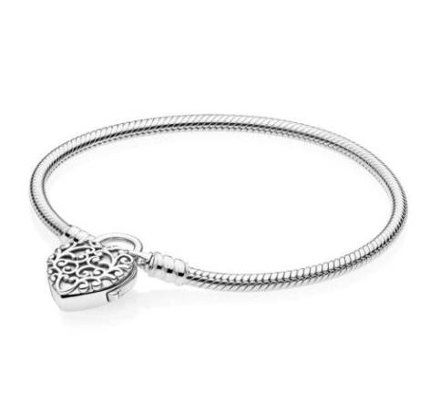 New Original 925 Sterling Silver Bracelet Moments Regal Heart Padlock Clasp Smooth Snake Bangle Fit Bead Charm Fashion Jewelry
New Original 925 Sterling Silver Bracelet Moments Regal Heart Padlock Clasp Smooth Snake Bangle Fit Bead Charm Fashion Jewelry