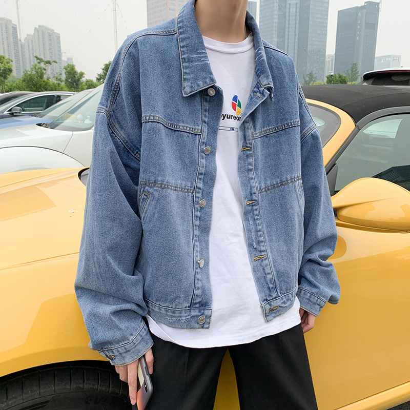 New denim jacket men's fashion jacket men's Korean version of the trendy slim, Blue
New denim jacket men's fashion jacket men's Korean version of the trendy slim, Blue