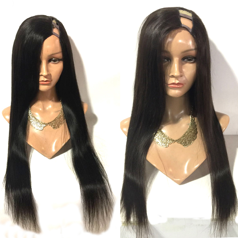 Straight U Part Human Hair Wig Glueless Left Side Part Peruvian Remy Hair Wig 1x4inch U opening Natural Color, Black
Straight U Part Human Hair Wig Glueless Left Side Part Peruvian Remy Hair Wig 1x4inch U opening Natural Color, Black