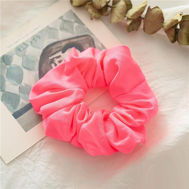 2019 Women Neon Scrunchies Elastic Hair Ties Girl Solid Color Ponytail Holders Fluorescent Color Bright Women Hair Accessories