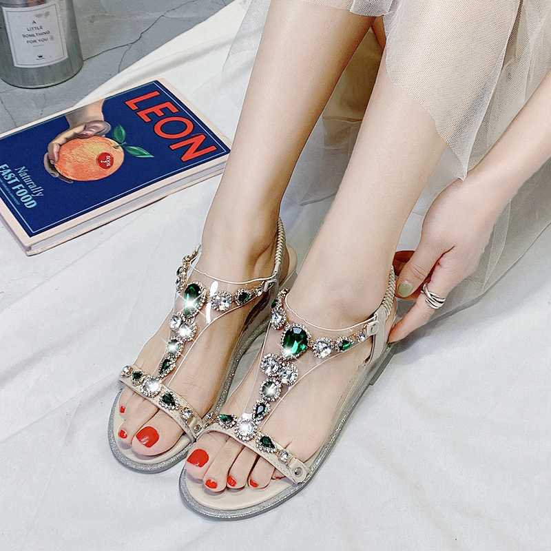 T-strap Elastic Band Wedge Sandals Women Thong Shoes Big Rhinestones Open Toe Bohemia Sandals Summer Beach Shoes 2020, Gray
T-strap Elastic Band Wedge Sandals Women Thong Shoes Big Rhinestones Open Toe Bohemia Sandals Summer Beach Shoes 2020, Gray