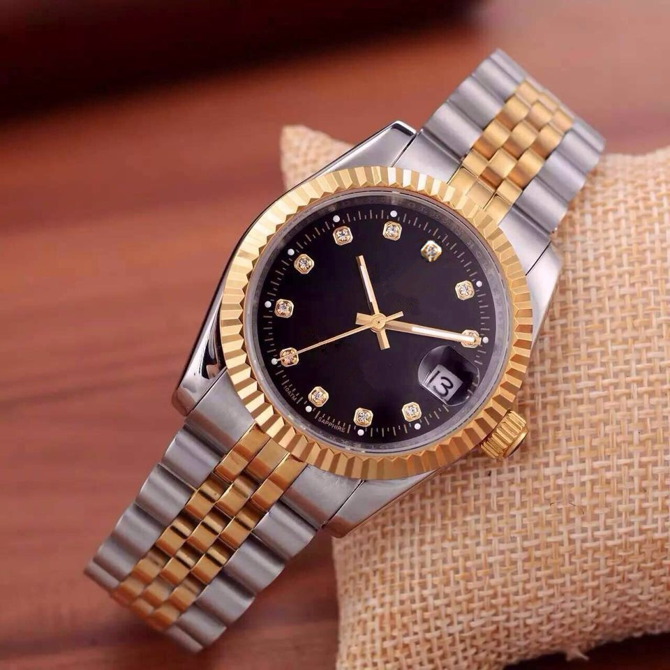 relogio masculino mens watches Luxury wist fashion Black Dial With Calendar Bracklet Folding Clasp Master Male 40mm giftluxury Men