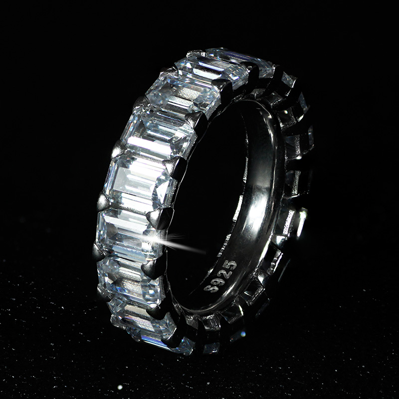 2024 Sier Wedding Ring: Multi-Style White Topaz CZ Eternity Band be49