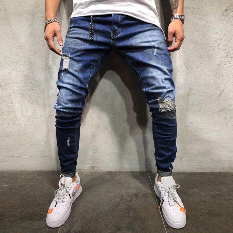 Fashion Men' Jean Pants Autumn Denim Cotton Straight Hole Pocket Trousers Distressed Jeans Pants male Men streetwear sweatpants, Dark blue
Fashion Men' Jean Pants Autumn Denim Cotton Straight Hole Pocket Trousers Distressed Jeans Pants male Men streetwear sweatpants, Dark blue