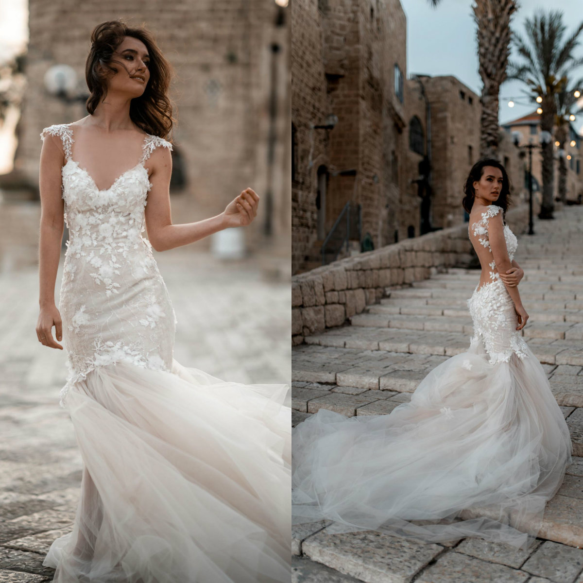 Lace Mermaid Wedding Dresses Cap Sleeve Appliqued Sweep Train V Neck Boho Wedding Dress Bridal Gowns Backless Plus Size Beach Wedding Dress, Gray
Lace Mermaid Wedding Dresses Cap Sleeve Appliqued Sweep Train V Neck Boho Wedding Dress Bridal Gowns Backless Plus Size Beach Wedding Dress, Gray