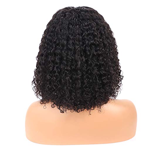 Short Curly bob Brazilian Lace Front Human Hair Wigs Glueless 360 FULL Lace human Wig for Black Women (10 inch, 150%density