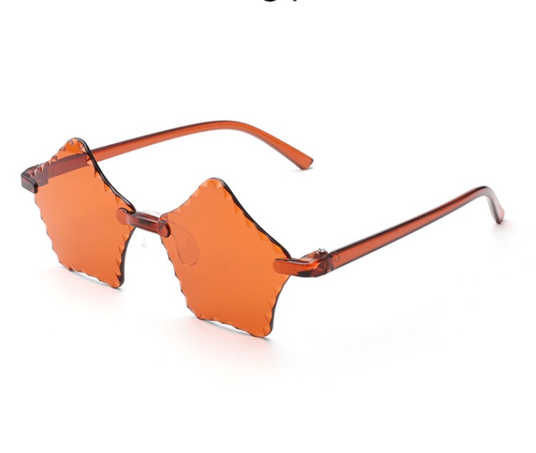 Kids UV Protection Sunglasses Children Girls Boys Plastic Pentagram Sunglasses Boy Girl Eyewear Goggles Gradient Lense Rimless