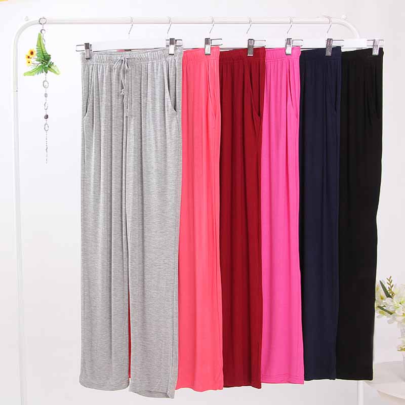 

Pajama Pants WOMEN'S Pants Modal Summer Thin Casual Morning Exercise Home Loose Version Stretch Sports Plus-sized, Black