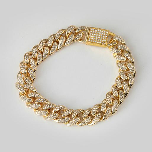 3 Colors 13mm Hiphop Mens Full Red Diamond Cuban Link Chain Necklace Bracelet guys Bling Curb Choker Chains Miami Rapper Jewelry for Men