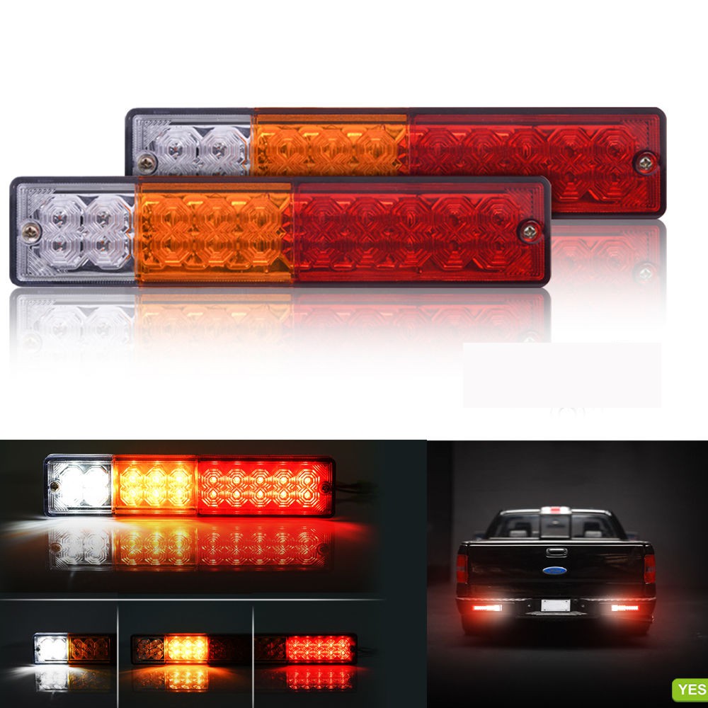 2PCS 20LED Truck Trailer Waterproof Tail Light Red-Amber-White Lighting Kit Turn Lamp 12V-24V от DHgate WW