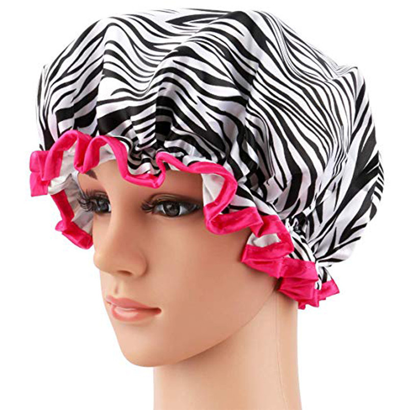 Extra Large Bath Caps Cute Shower Caps Perfect For Hair Lengths Waterproof Double Layer Multi-functional Shower Caps