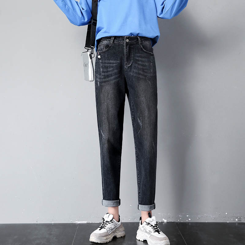 Autumn new jeans female fertilizer increased harlan torre long pants easy leisure trousers black and blue, See chart
Autumn new jeans female fertilizer increased harlan torre long pants easy leisure trousers black and blue, See chart
